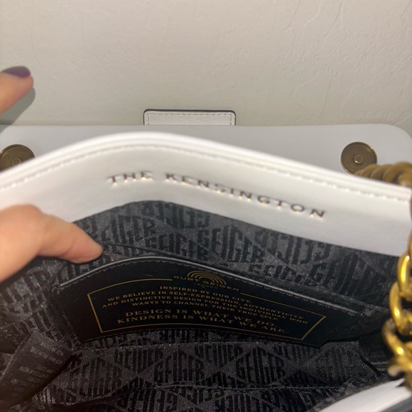 Kurt Geiger London Kensington White Union Jack Leather Crossbody Bag (Large) - Picture 8 of 10